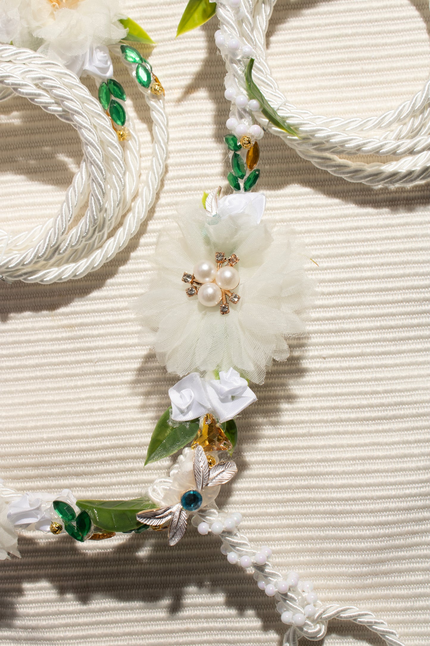 Lazo personalizado cordel con flores