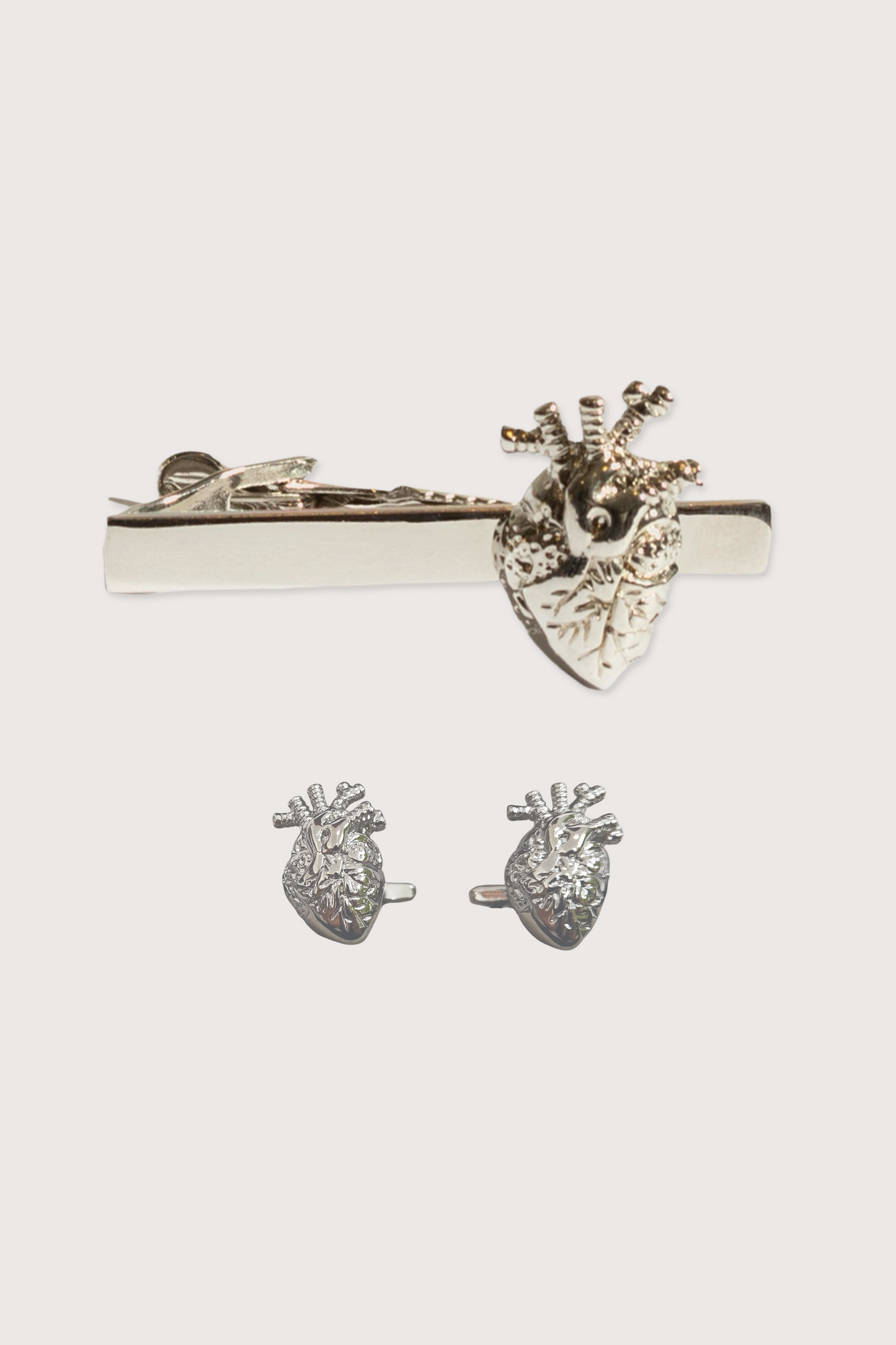 Corazón Clip y Mancuernillas