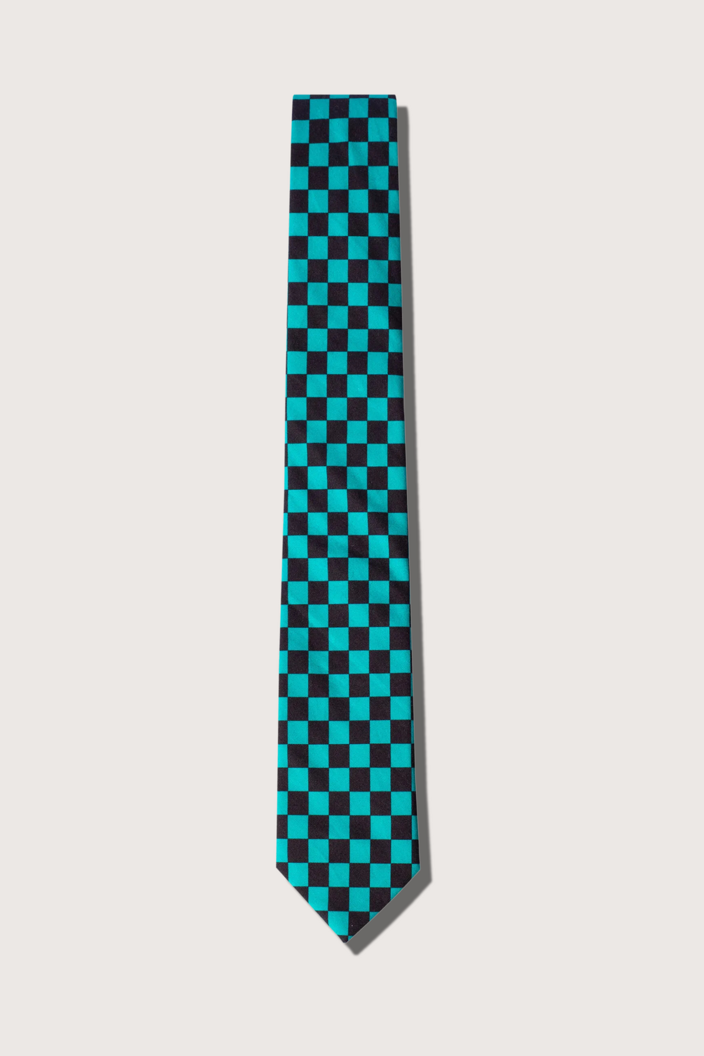 Cuadros Corbata Verde y Negro de Algodón Estampado