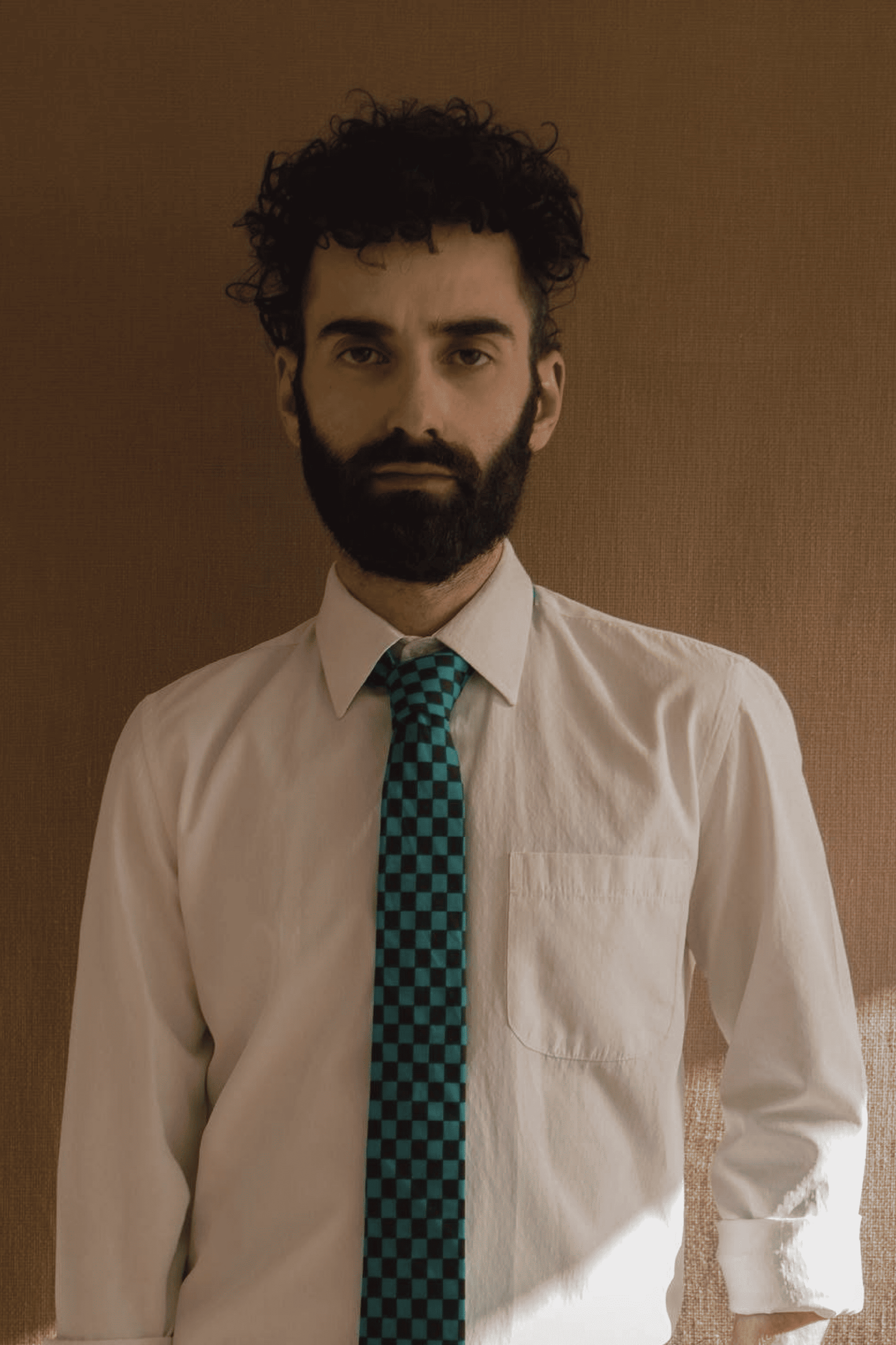 Cuadros Corbata Verde y Negro de Algodón Estampado