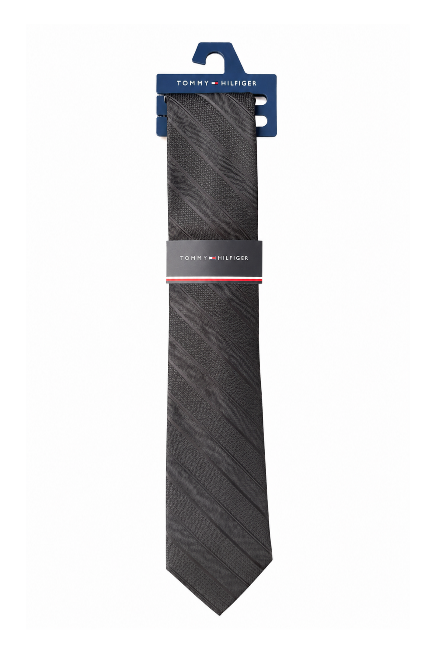 Corbata Negra Rayas Tommy Hilfiger Original