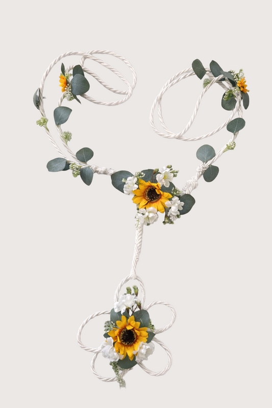 Lazo personalizado cordel con flores