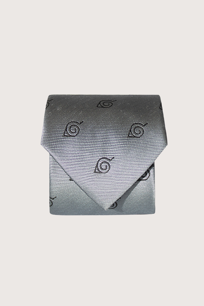 Corbata naruto gris microbordada poliéster