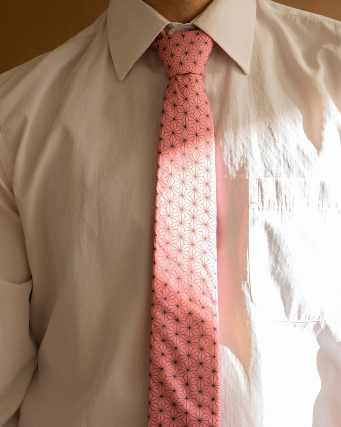 Corbata nezuko anime algodón estampado rosa