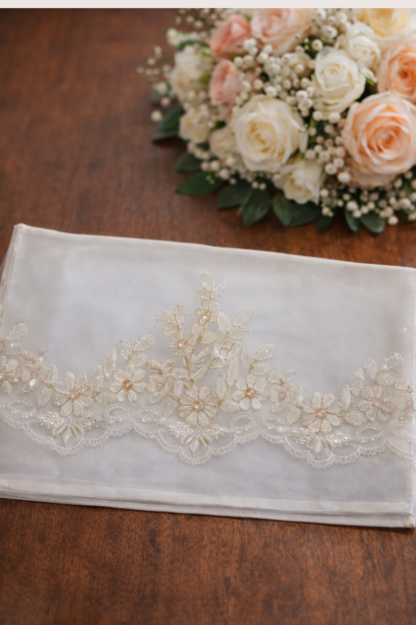 Fajín para Ramo con Aplicación Bordada