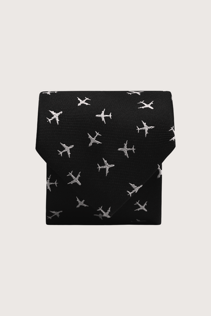 Aviones Corbata de Poliéster Microbordada