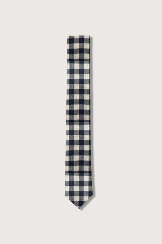 Gingham Noche Corbata de Algodón Americano