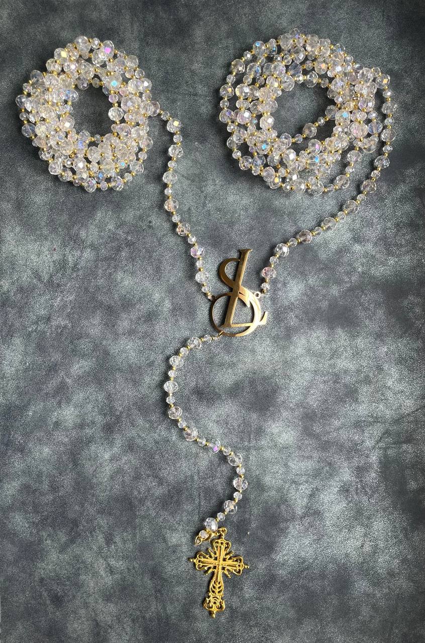 Lazo cristales con iniciales