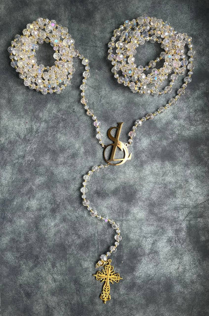 Lazo cristales con iniciales