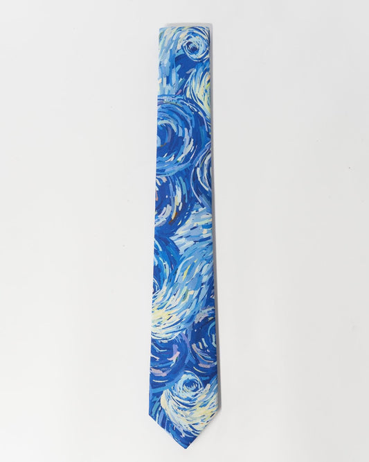 Noche Azul Corbata de Algodón Estampado
