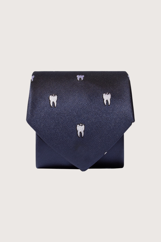 Corbata Dentista Azul Microbordada Poliéster