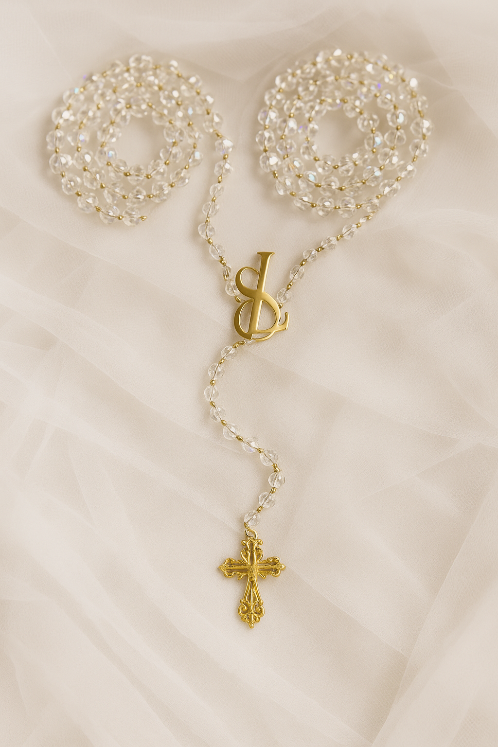 Lazo cristales con iniciales