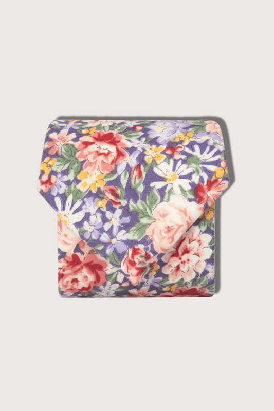 Corbata Floral Lavanda de Primavera Algodón Estampado