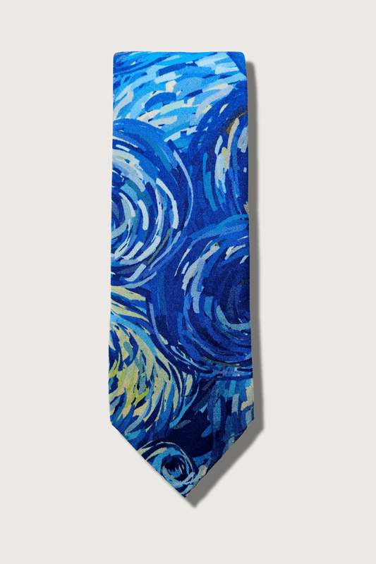 Noche Azul Corbata de Algodón Estampado