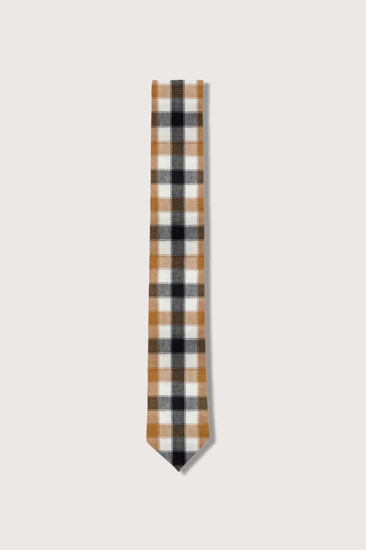 Cuadros Camel Corbata de Algodón Americano