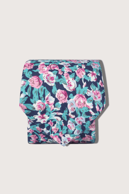 Corbata Floral Noche de Rosas Algodón Estampado