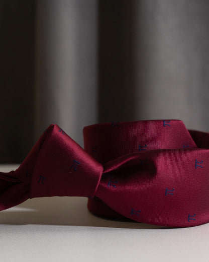 Pi Corbata Roja de Poliéster Microbordada