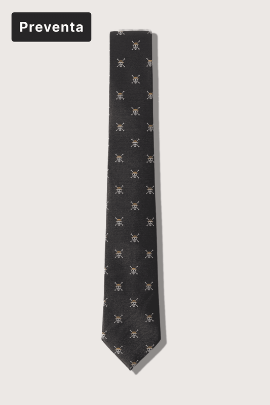 [PREVENTA] Corbata Luffy anime Negra Microbordada Poliéster