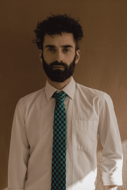Cuadros Corbata Verde y Negro de Algodón Estampado