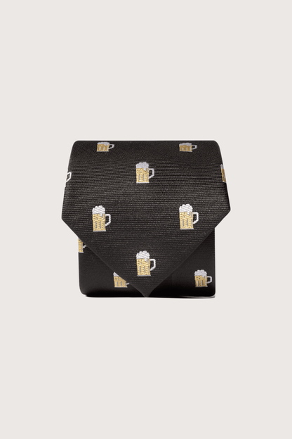 Tarros de Cerveza Corbata de Poliéster Microbordada