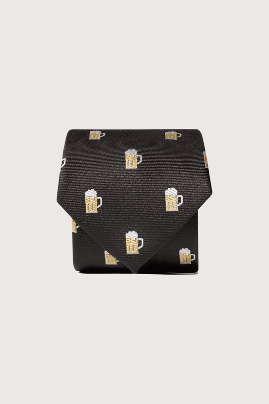 Tarros de Cerveza Corbata de Poliéster Microbordada