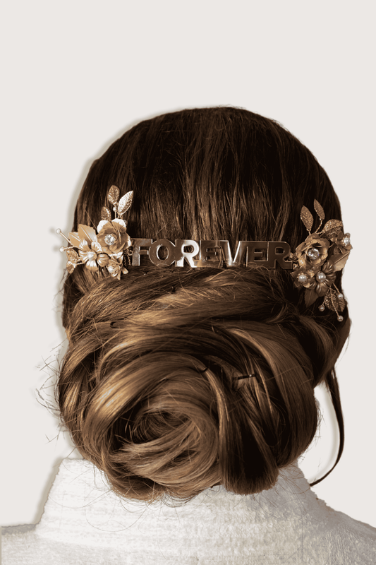 Tocado de Novia Inspirado en StarWars “Forever” Dorado Floral