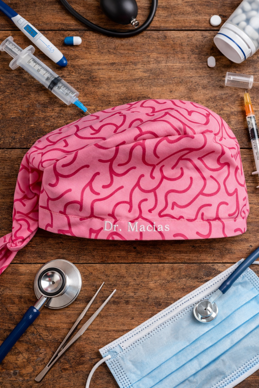Gorro Quirúrgico Personalizado con Bordado de Iniciales Médico