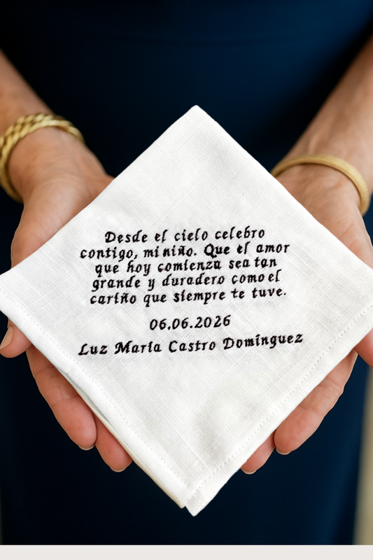 Pañuelo Lágrimas Lino Bordado