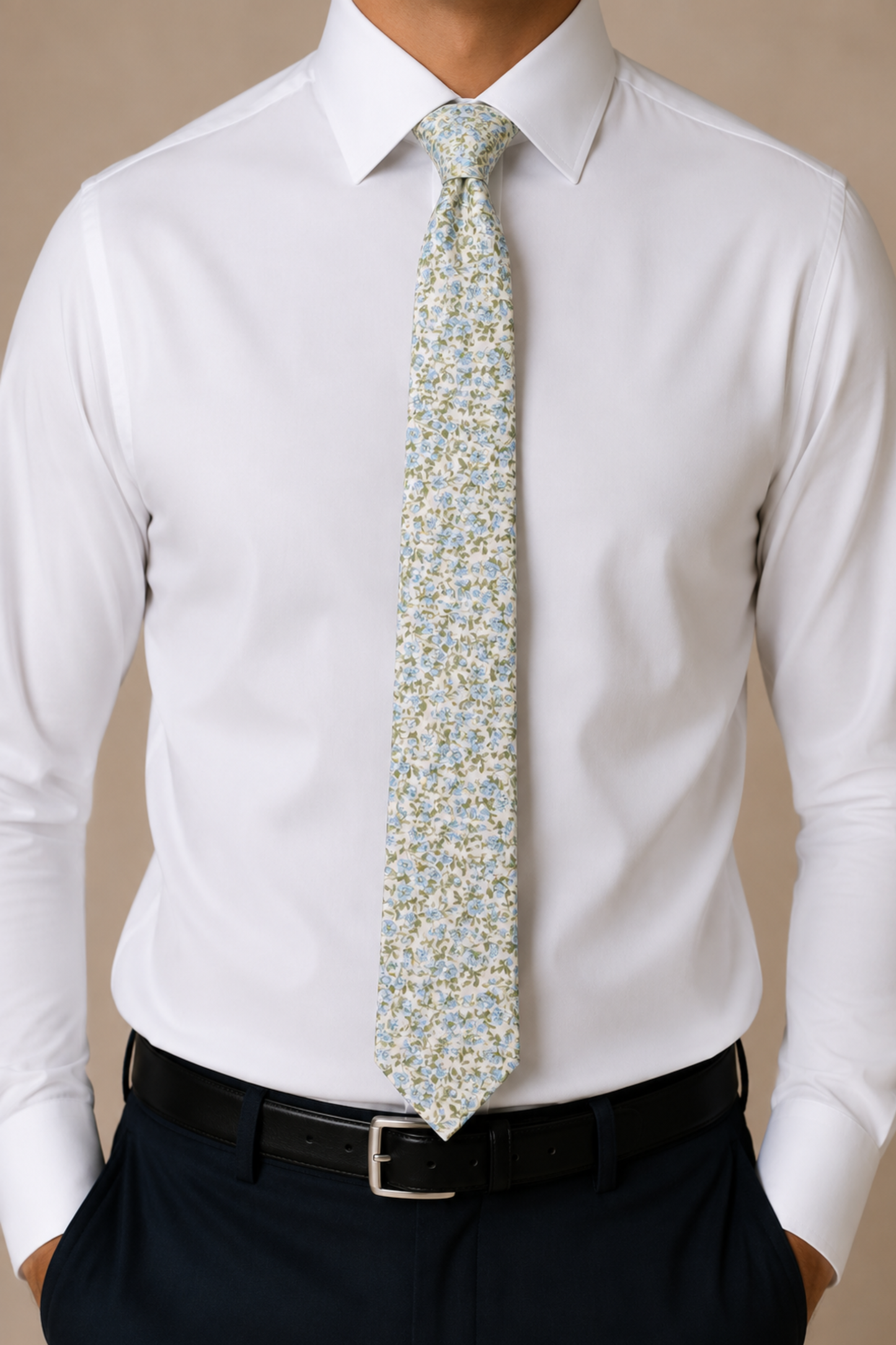 Corbata butter yellow floral