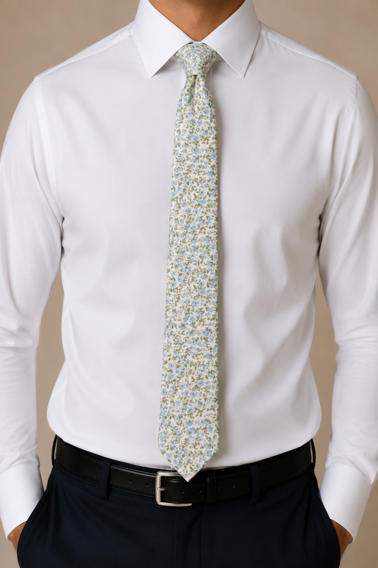 Corbata butter yellow floral