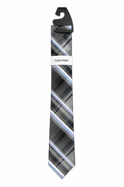 Corbata Gris Cuadriculada Calvin Klein