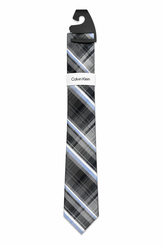 Corbata Gris Cuadriculada Calvin Klein
