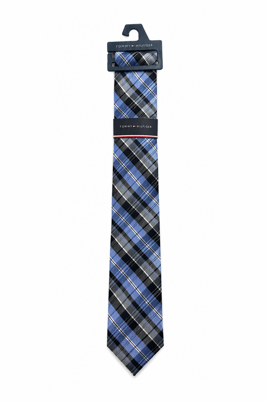 Corbata Azul Cuadriculada Tommy Hilfiger Original