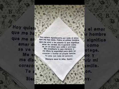Pañuelo Lágrimas Lino Bordado con Frase Personalizada
