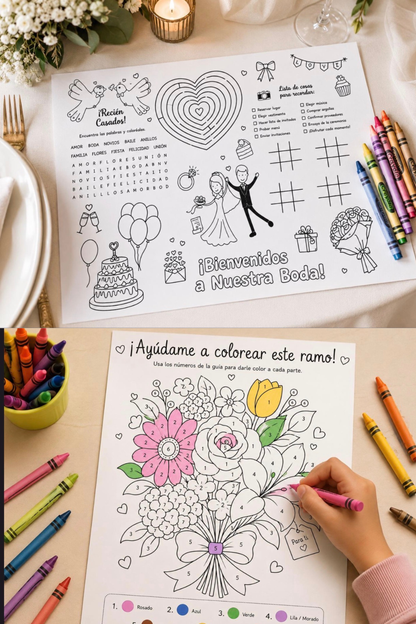 Libro de Actividades y para Colorear Niños Bodas