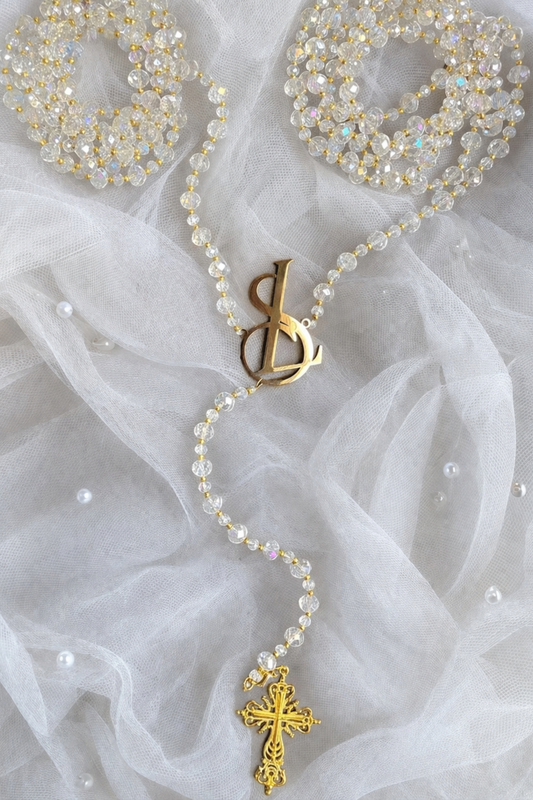 Lazo cristales con iniciales