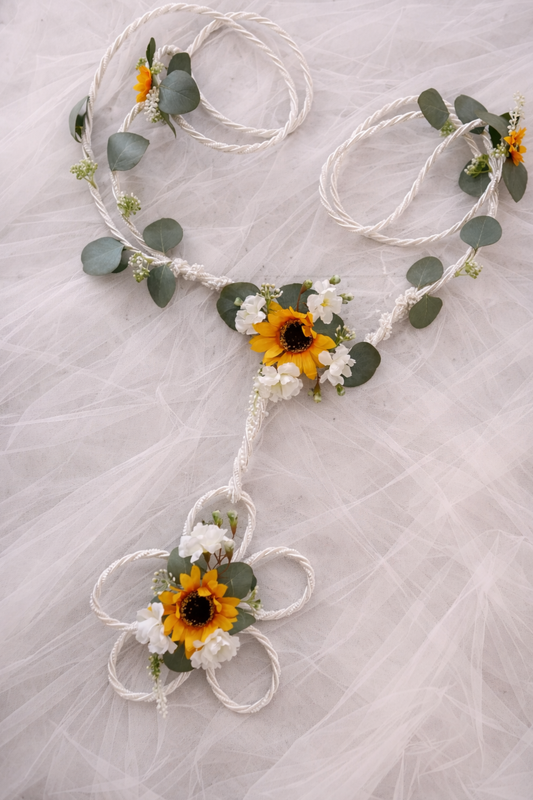 Lazo personalizado cordel con flores