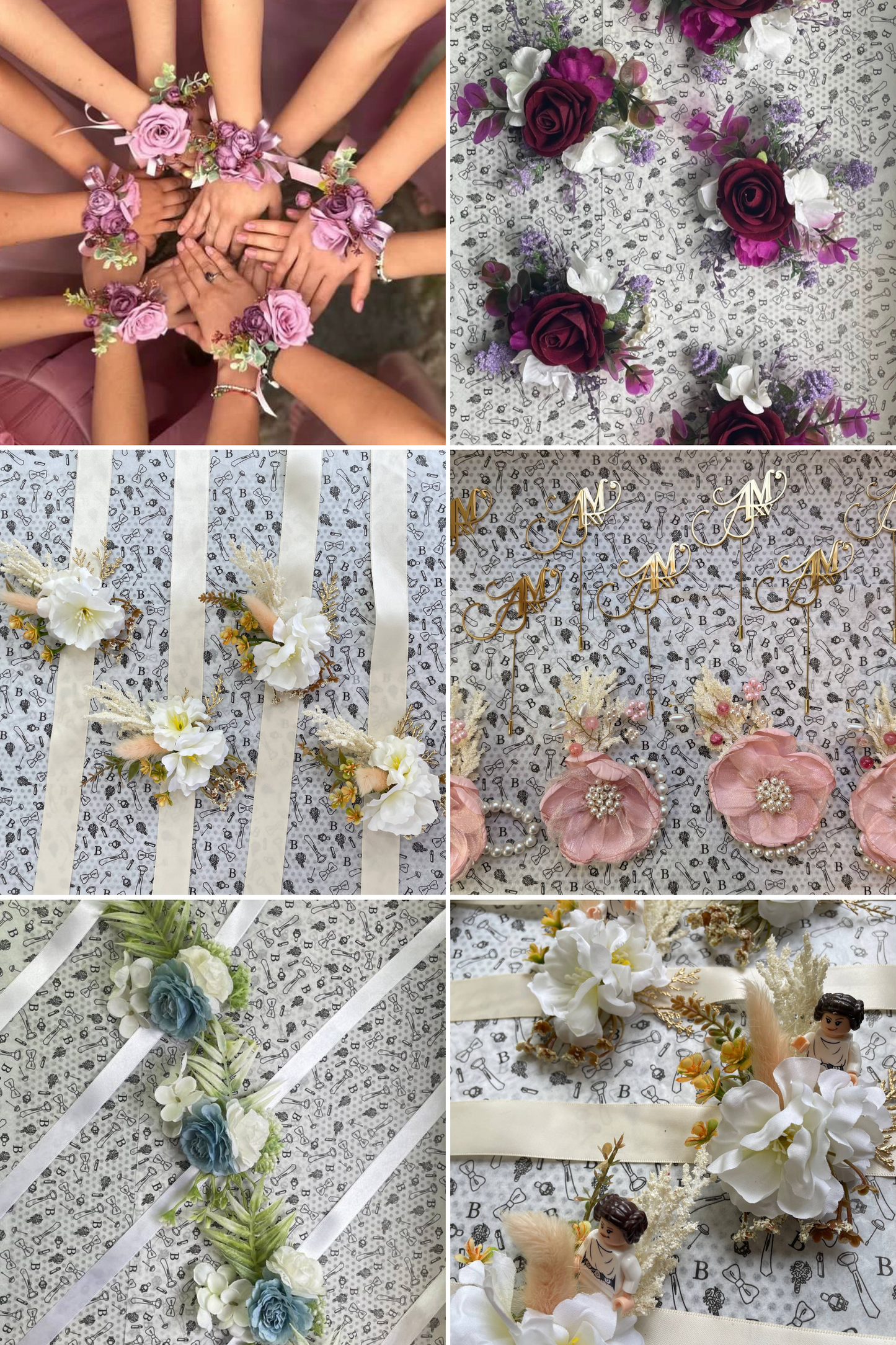 Corsage Flores Artificiales para Bodas o Quinceaños
