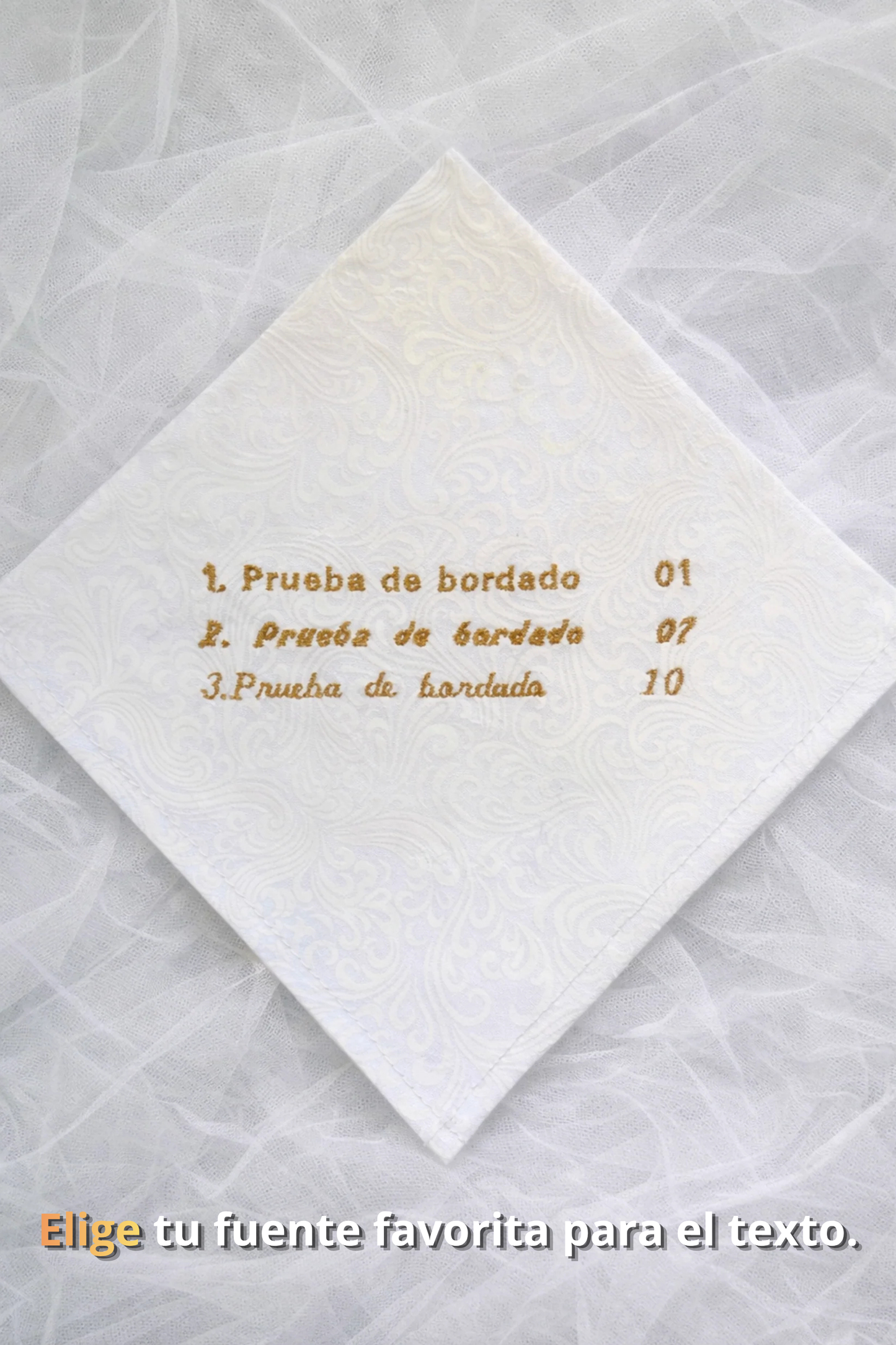 Pañuelo Lágrimas Lino Bordado con Frase Personalizada