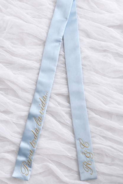 Cinta Bordada Personalizada para Ramo de Novia