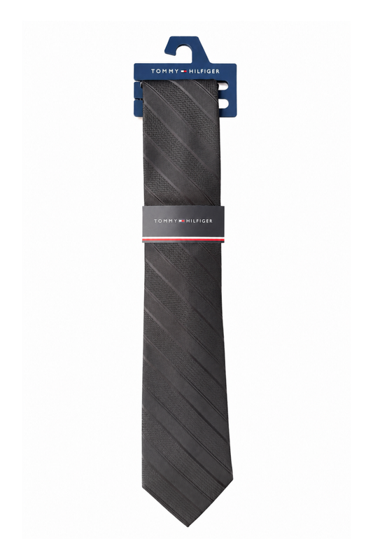 Corbata Negra Rayas Tommy Hilfiger Original