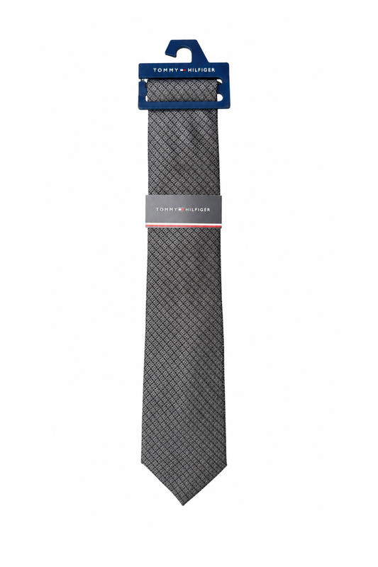 Corbata Negra Textura Tommy Hilfiger Original
