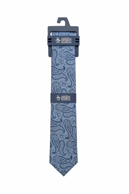 Corbata Azul Paisley Pinguin Original